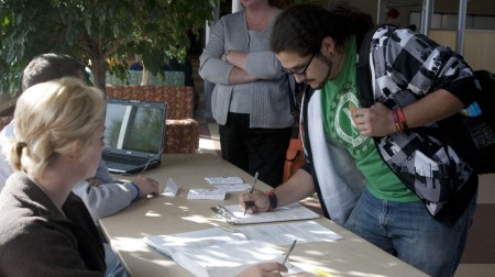 Register to Vote: Students can register to vote on Wednesday, Sept. 29 from 10 a.m. to 6 p.m. in the quad. Many students don’t take advantage of the opportunity to voice their opinion through voting and on-campus registration helps make it easier for students to get involved. Photo By: Kate Dupon | Photo Editor Register to Vote: Students can register to vote on Wednesday, Sept. 29 from 10 a.m. to 6 p.m. in the quad. Many students don’t take advantage of the opportunity to voice their opinion through voting and on-campus registration helps make it easier for students to get involved. Photo By: Kate Dupon | Photo Editor